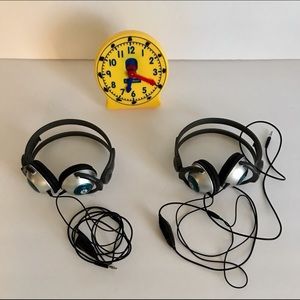 Kids Gear Quality Headphones (2) with Teaching Clock